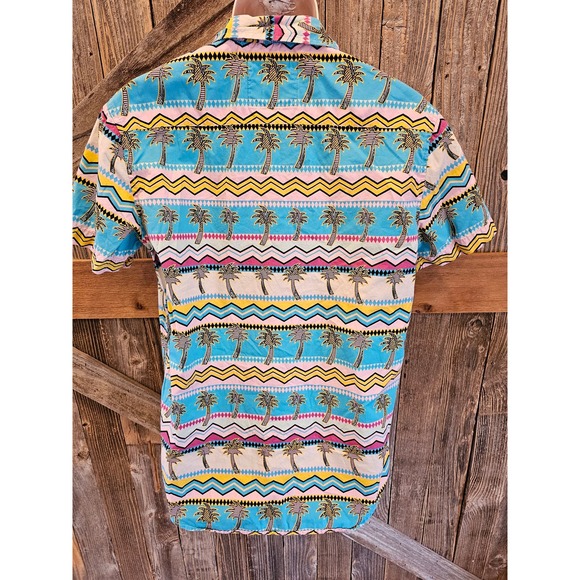 Cactus menswear bright hawaiin themed button up size medium M EUC ^ - Picture 5 of 8